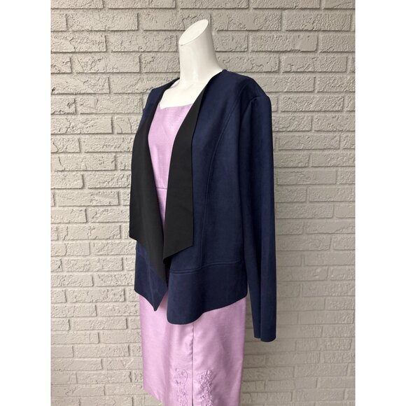 Chico’s Women Navy Long Sleeve Open Front Blazer Size 3 - Picture 4 of 8